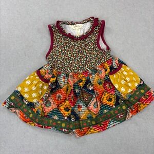Matilda Jane Girls Dress Sz 2 Autumn Floral Corduroy Pockets Harvest Fall Colors